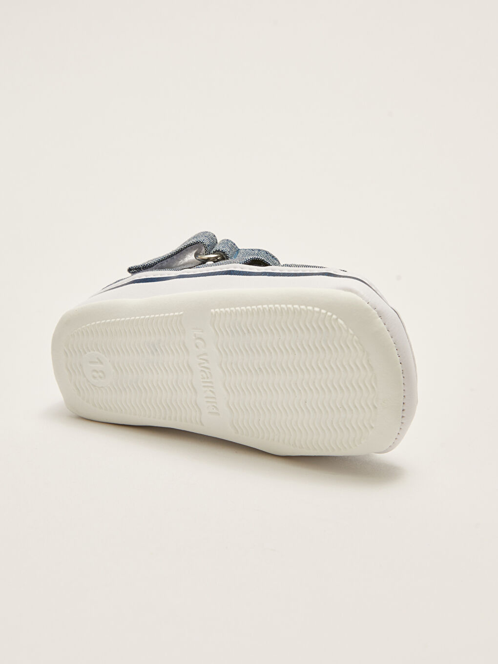 Mavi Bant Detaylı Erkek Bebek Yürüme Öncesi Ev Ayakkabısı-3