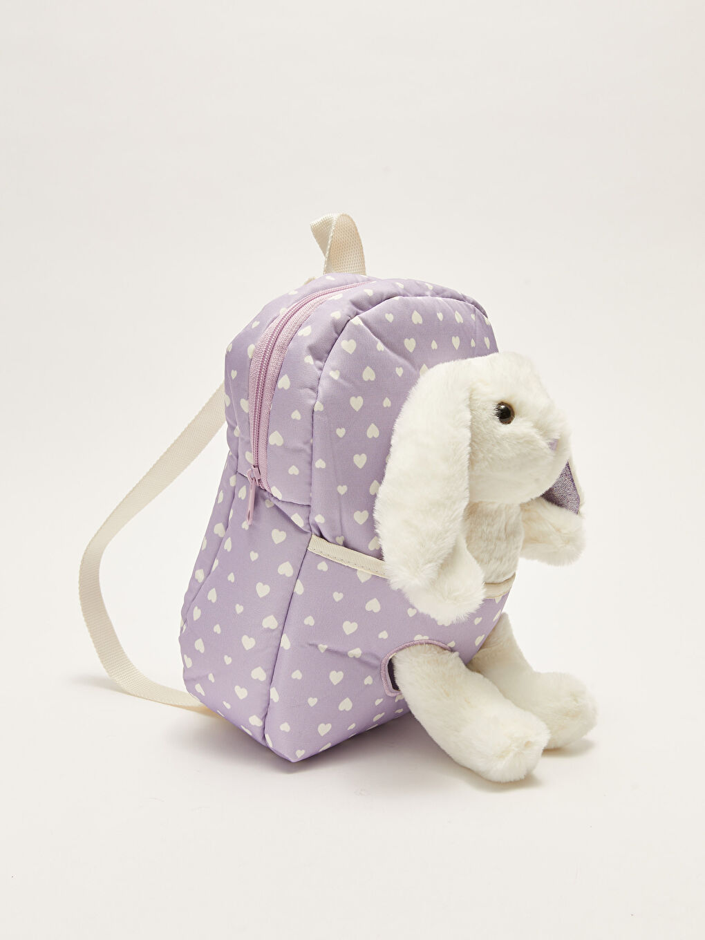 Lila Pelüş Oyuncaklı Desenli Kız Çocuk Sırt Çantası-1
