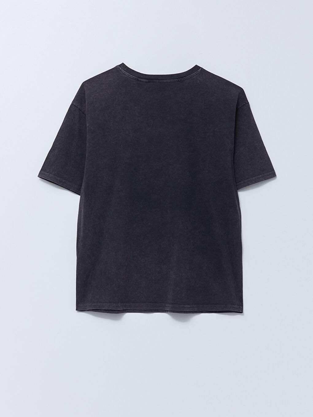 Antrasit Bisiklet Yaka Winnie the Pooh Baskılı Kısa Kollu Pamuklu Kadın Tişört-1