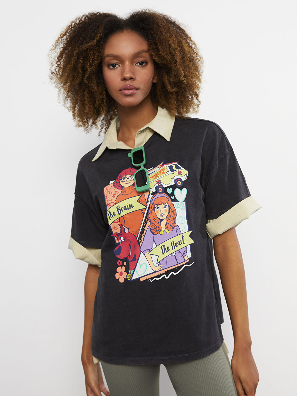 LCW Vision Crew Neck Scooby Doo Printed Short Sleeve Cotton Women's T-Shirt -S2H401Z8-HFF