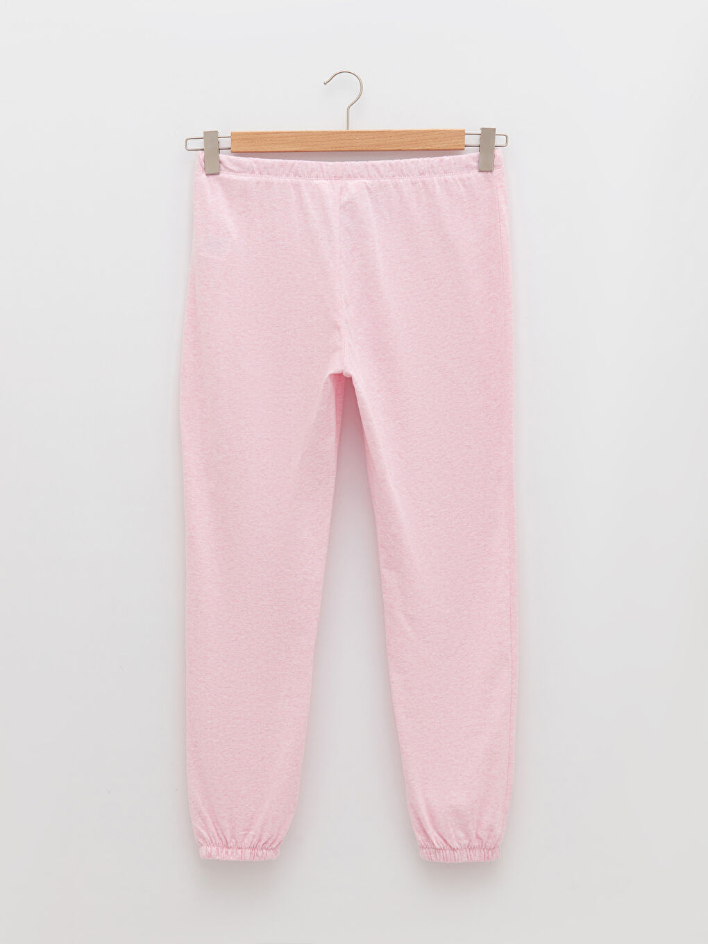 Pembe Bisiklet Yaka Çizgili Uzun Kollu Kadın Pijama Takımı-10