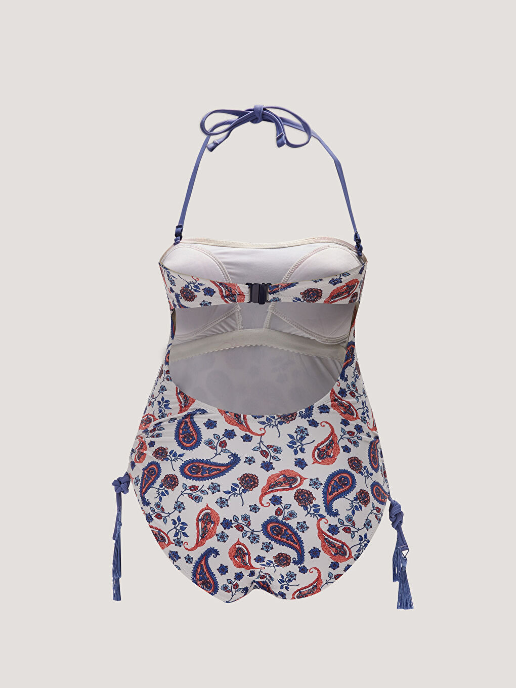 Ekru Desenli Kadın Mayo-1