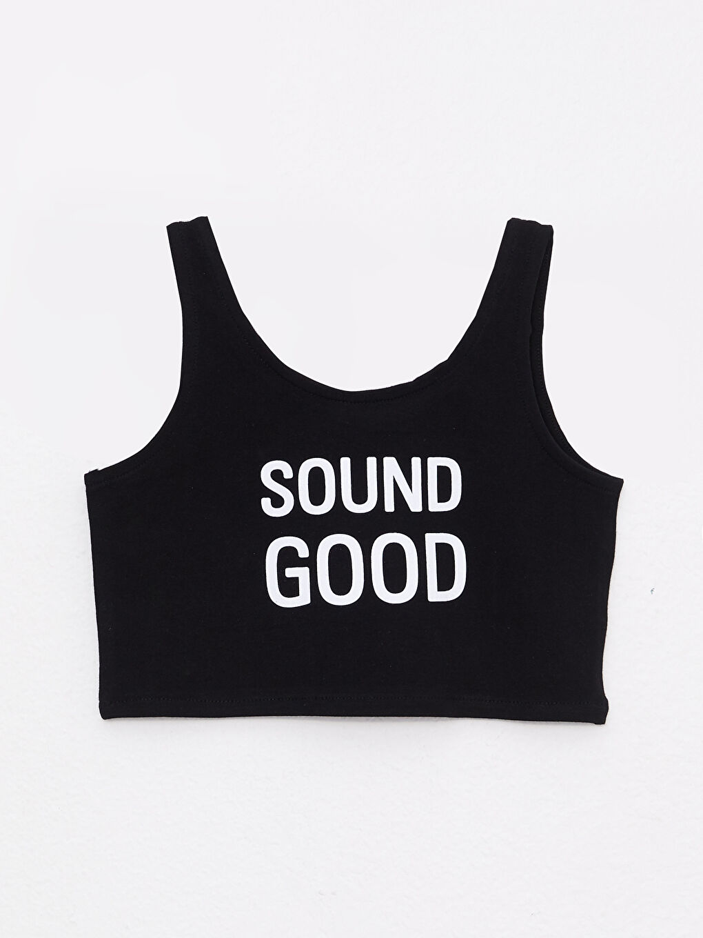 Майка из хлопка с принтом и U-образным вырезом для девочек