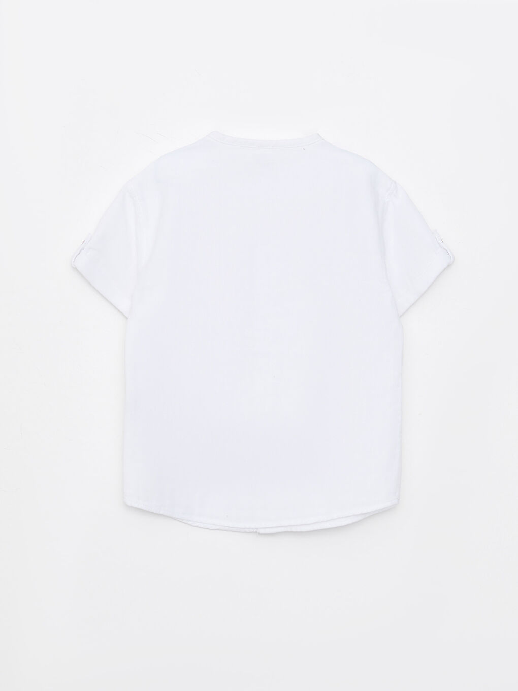 طقم قميص بياقة دائرية وكم قصير أساسي للأولاد الرضع مع بنطلون - مجموعة من قطعتين-2