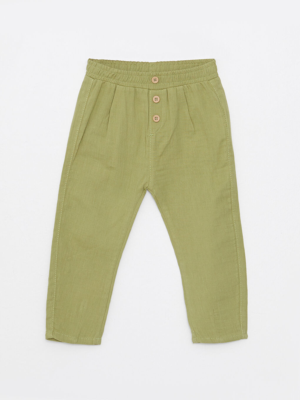 طقم قميص بياقة دائرية وكم قصير أساسي للأولاد الرضع مع بنطلون - مجموعة من قطعتين-3