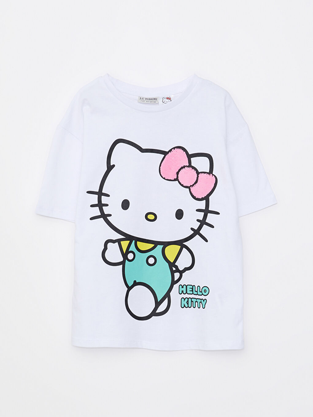 LCW Kids Crew Neck Hello Kitty Printed Short Sleeve Girls' T-Shirt -S2H457Z4-R9K