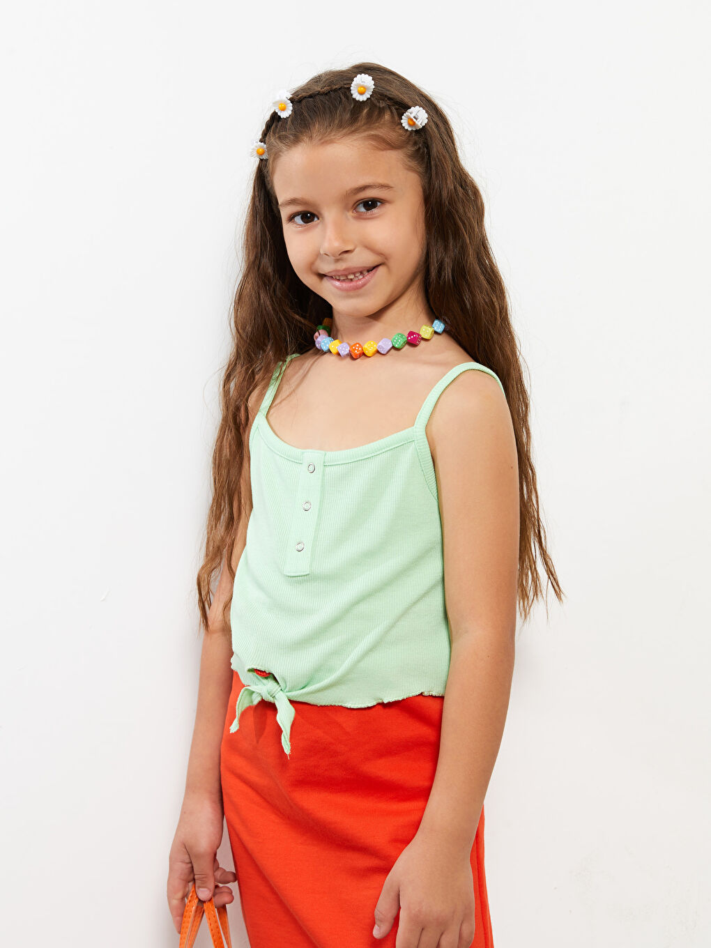 Square Neck Basic Strapped Girl's Undershirt -S2H463Z4-FVX