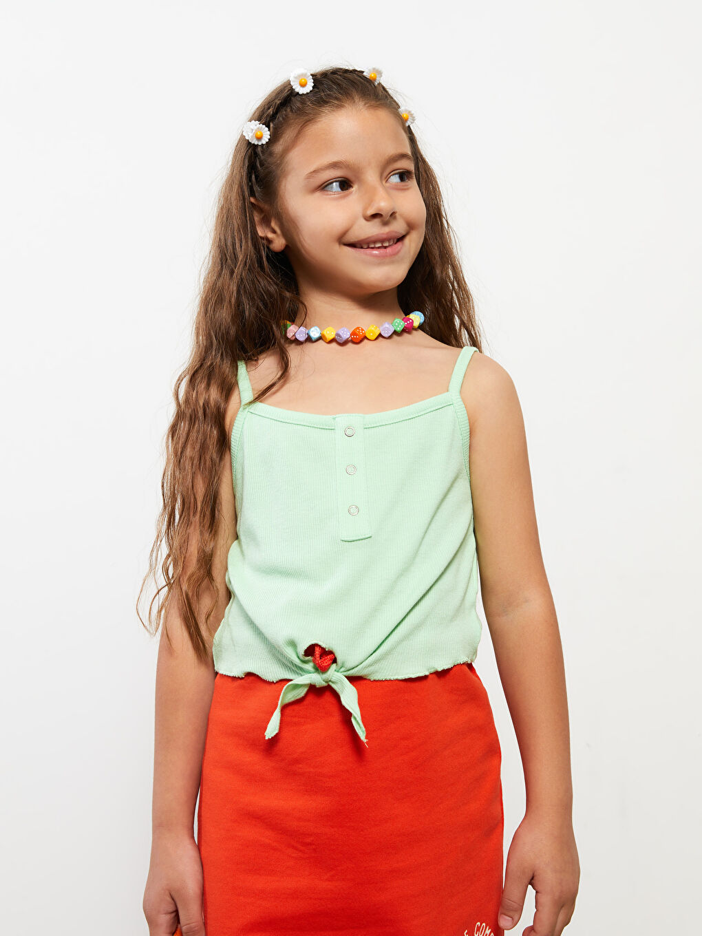 Square Neck Basic Strapped Girl's Undershirt -S2H463Z4-FVX
