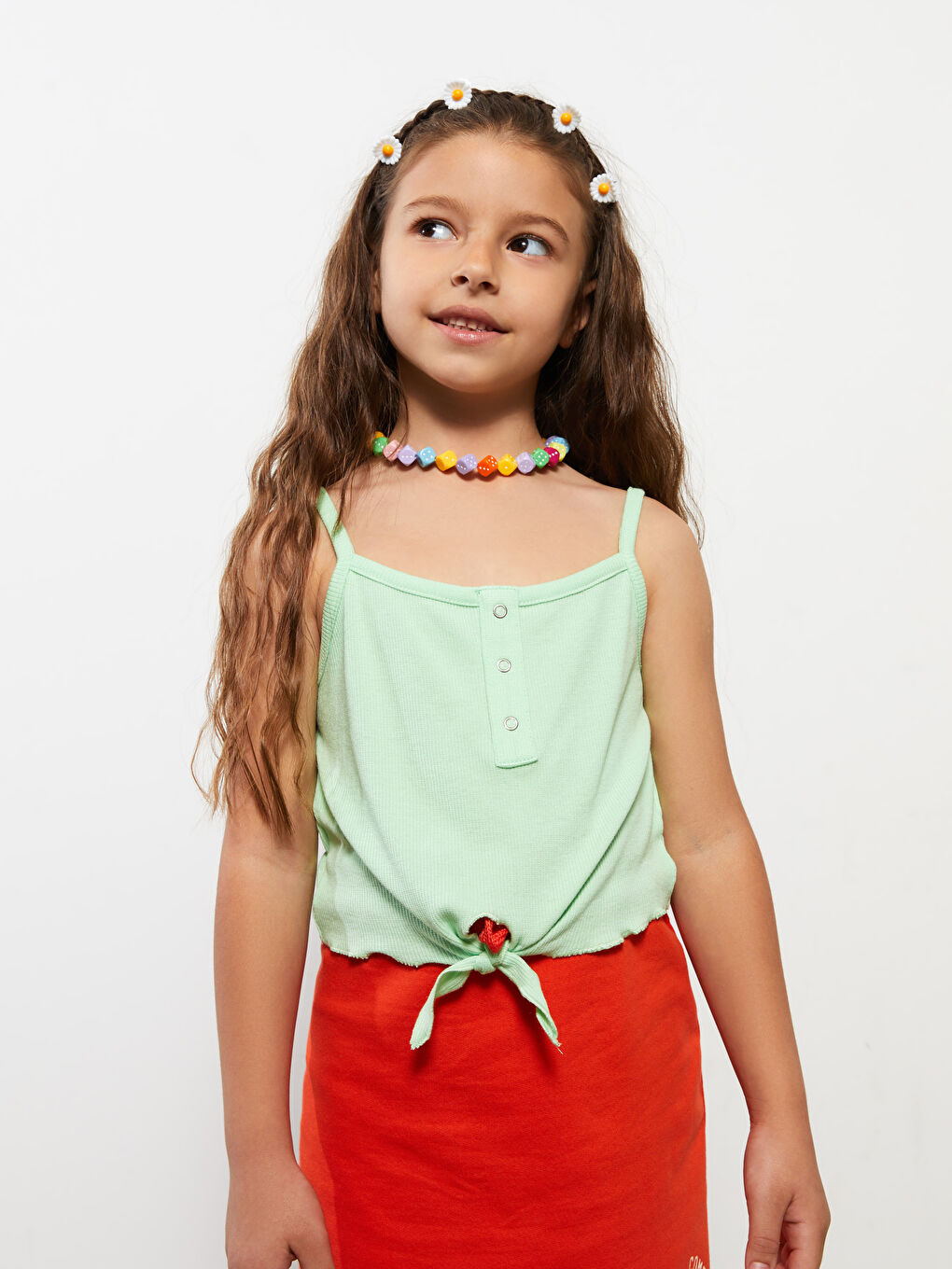 Square Neck Basic Strapped Girl's Undershirt -S2H463Z4-FVX