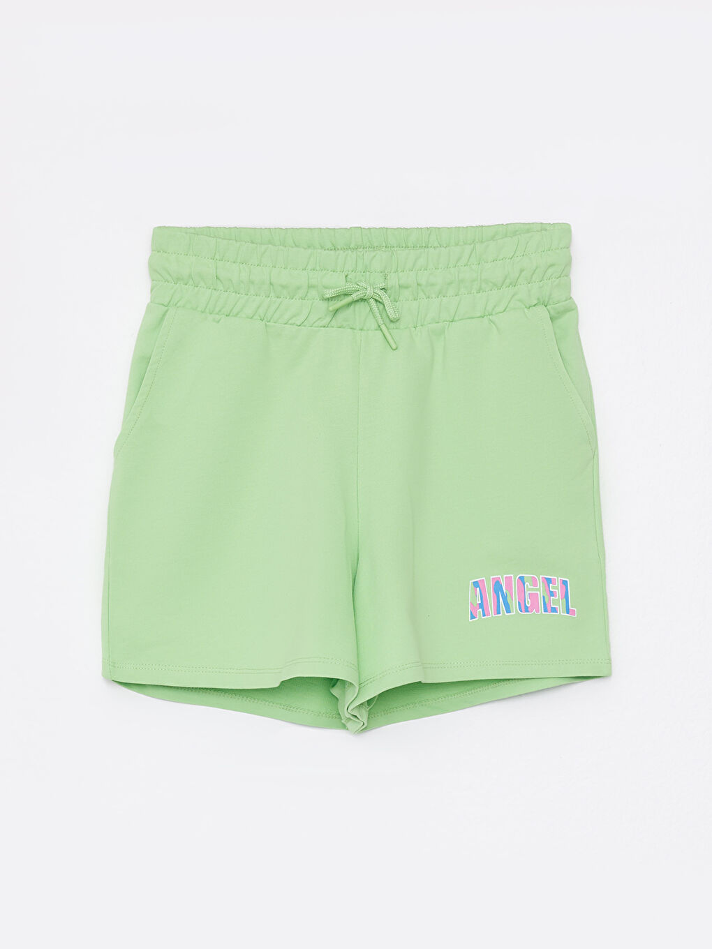 Shorts Bermuda en Coton Imprimé à Taille Élastique et Poches pour Femmes