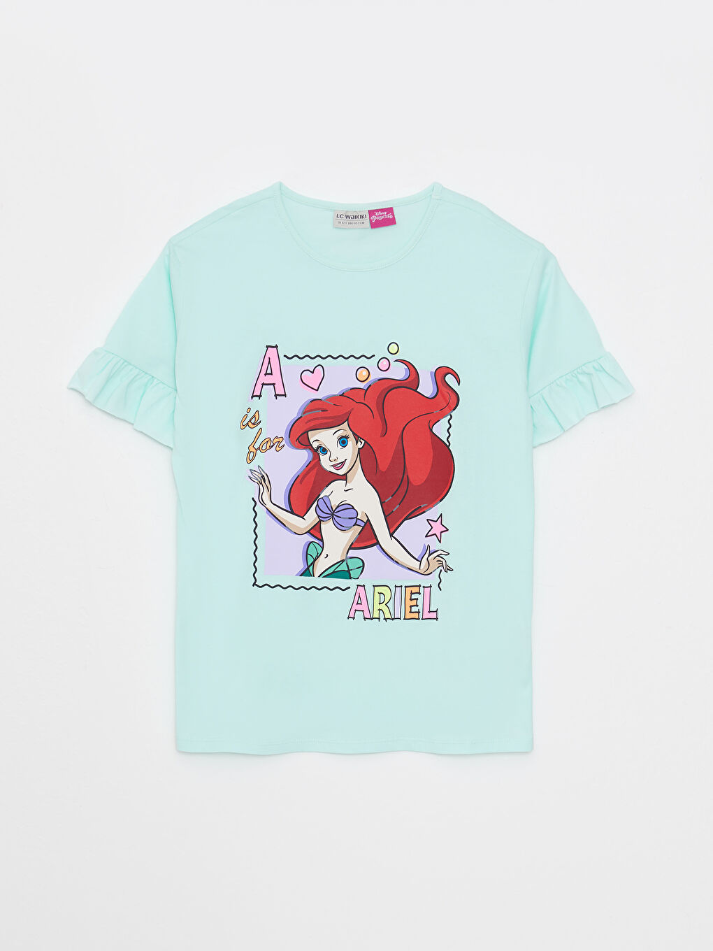 LCW Kids Rundhalsausschnitt Ariel Bedruckt Kurzarm Mädchen T-Shirt und Leggings -S2H481Z4-FPW