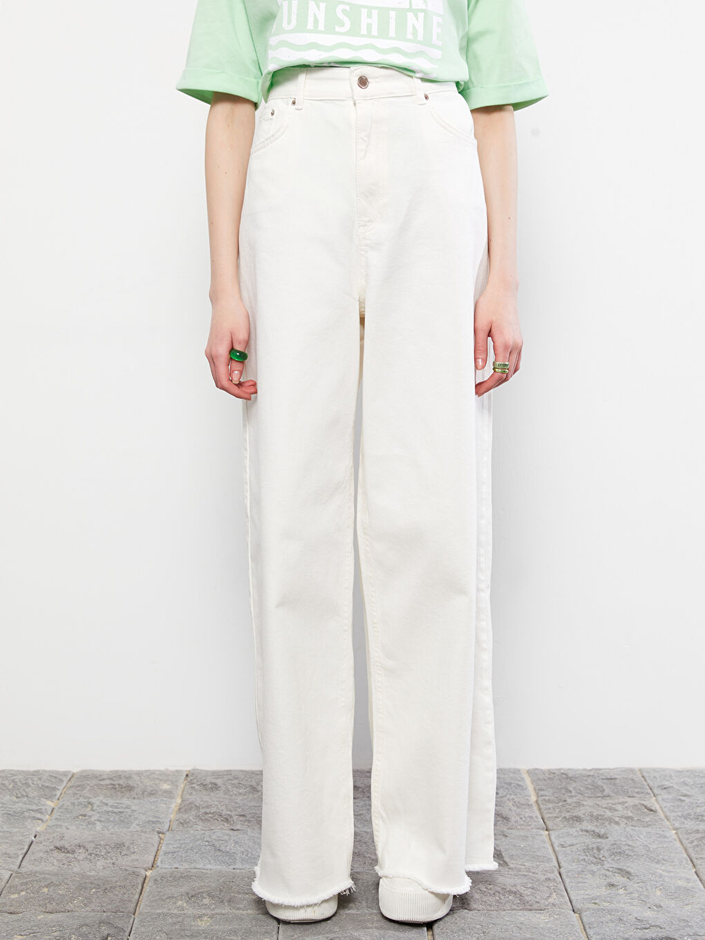 Quecksilber Skinny Fit Damen Jeanshose mit Taschendetail-2