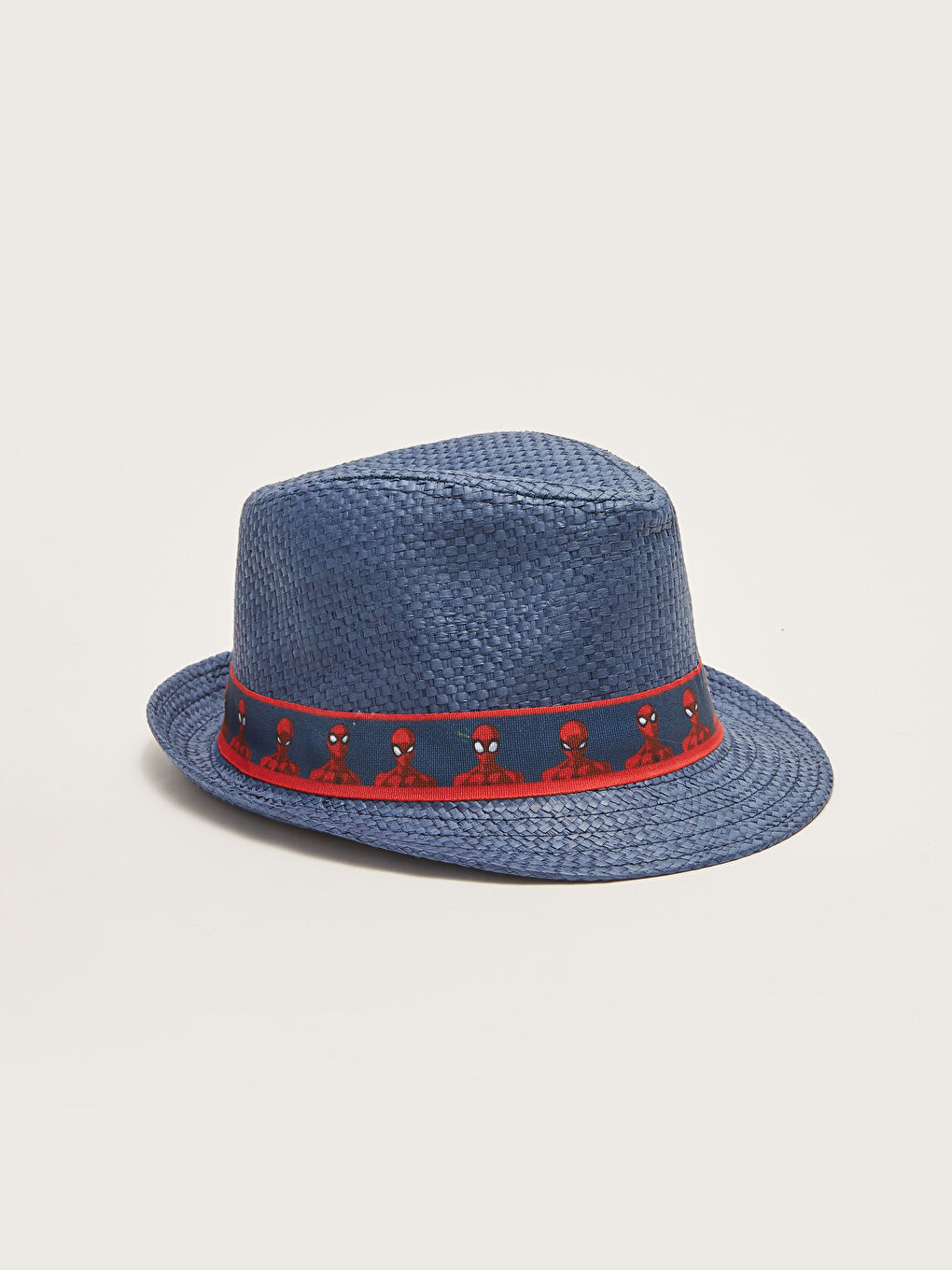 Lacivert Spiderman Lisanslı Erkek Çocuk Hasır Fötr Şapka-3