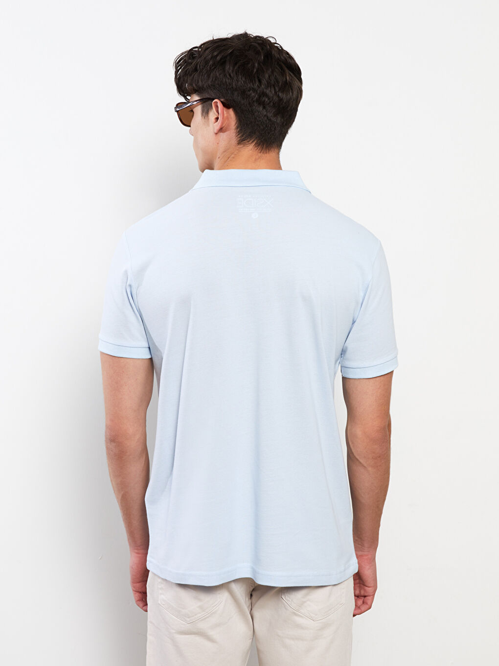 Mavi Polo Yaka Kısa Kollu Erkek Tişört-4