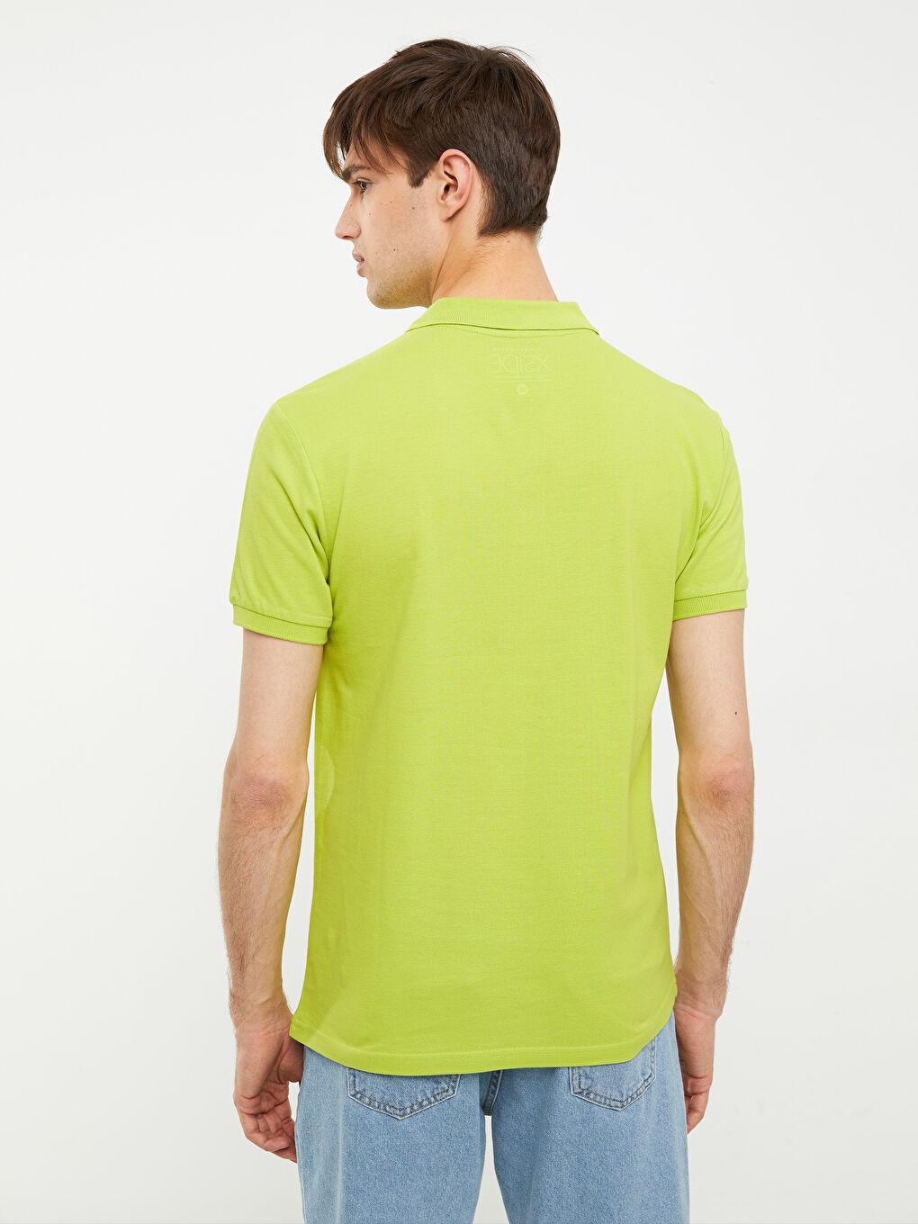 Yeşil Polo Yaka Kısa Kollu Nakışlı Erkek Tişört-2