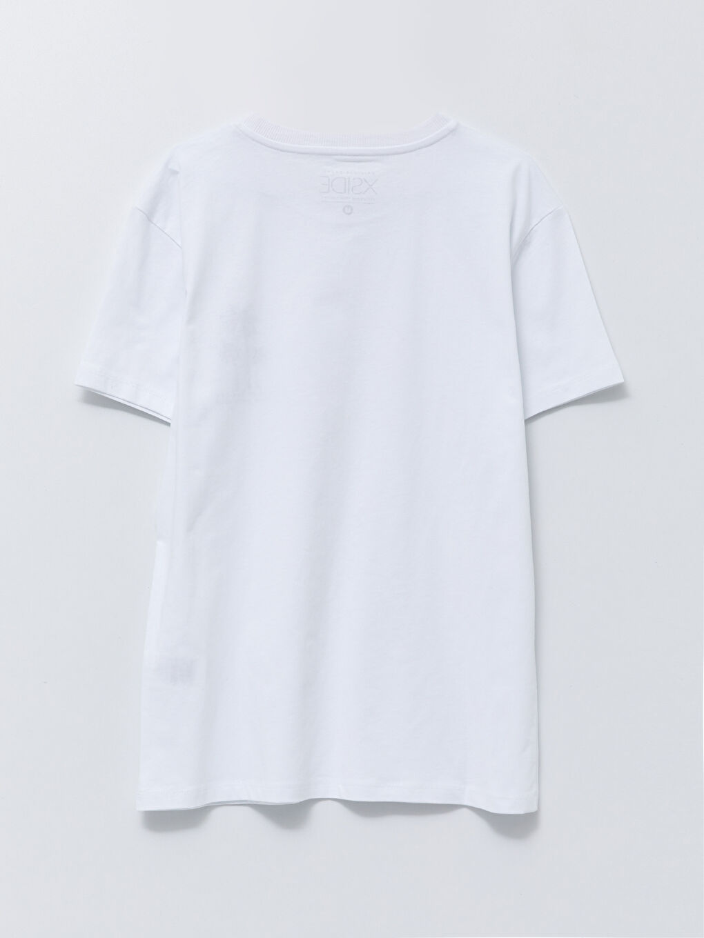 Beyaz Bisiklet Yaka Kısa Kollu Baskılı Penye Erkek Tişört-10