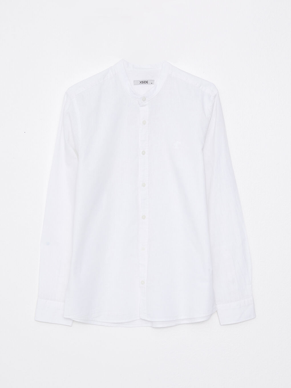 Beyaz Regular Fit Hakim Yaka Uzun Kollu Erkek Gömlek-8