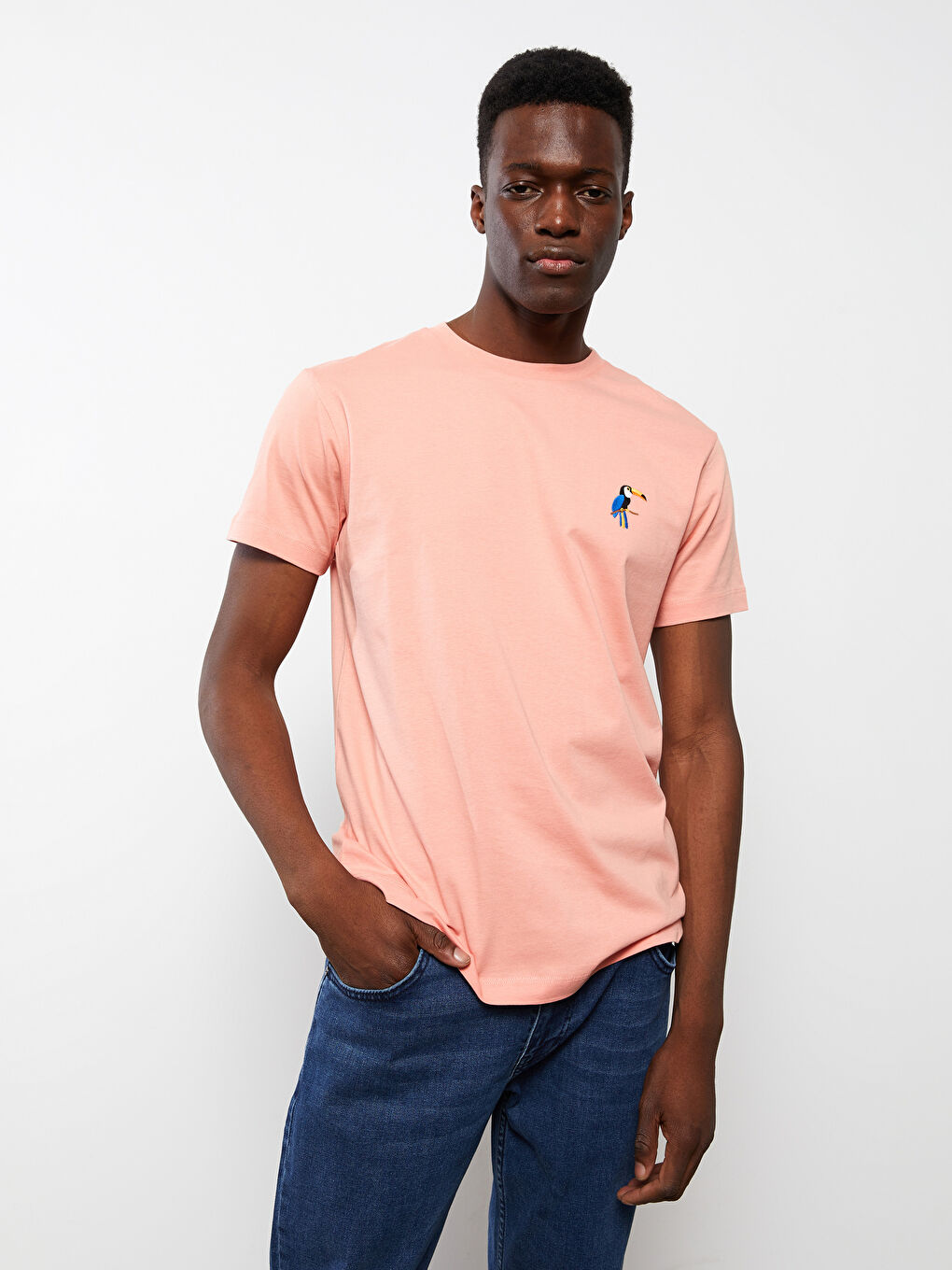 Футболка Мужская с Круглым Вырезом и Коротким Рукавом, Вышитая, Джерси-3