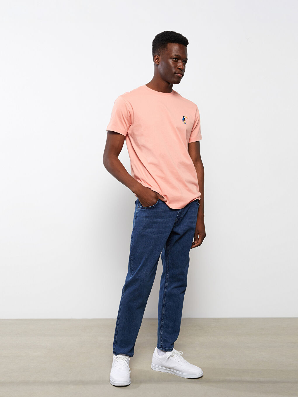 Футболка Мужская с Круглым Вырезом и Коротким Рукавом, Вышитая, Джерси-5