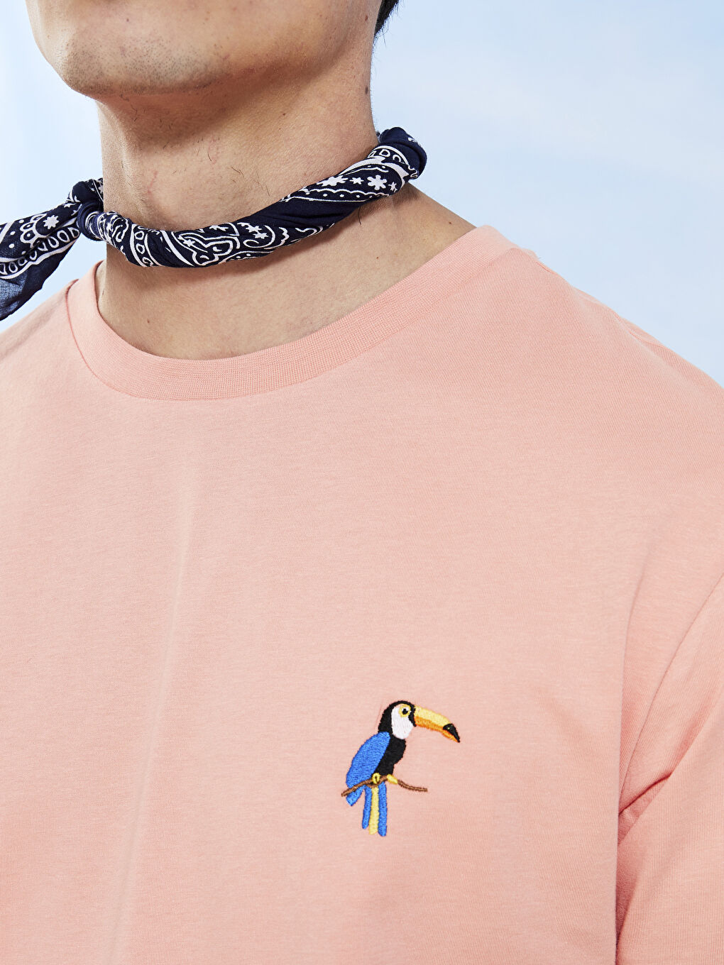 Футболка Мужская с Круглым Вырезом и Коротким Рукавом, Вышитая, Джерси-8