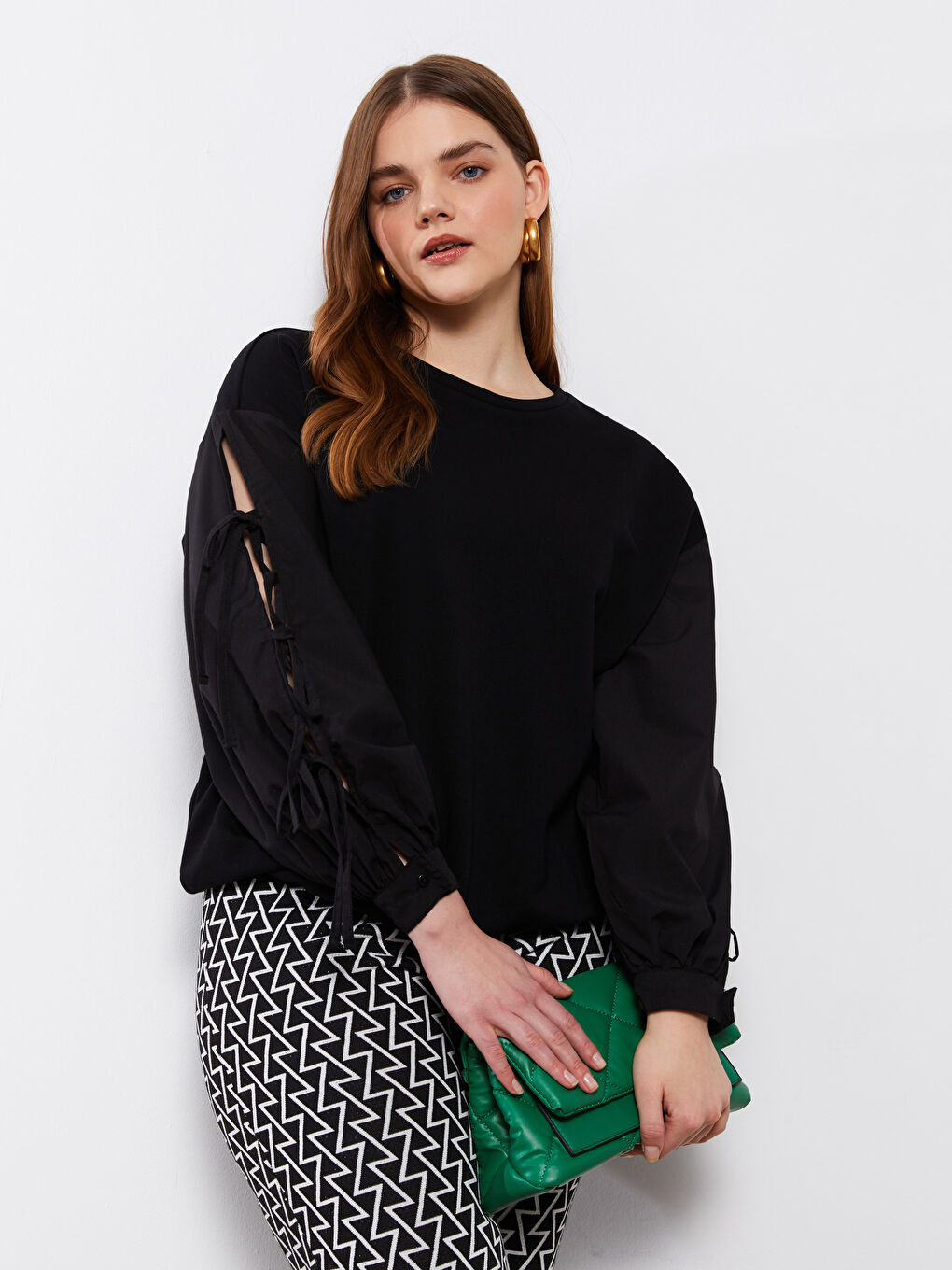 Plus Size Crew Neck Regular Long Sleeve Women's Sweatshirt-1