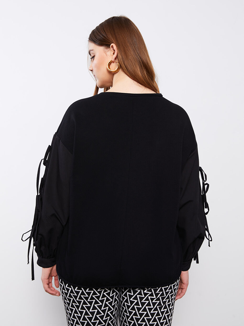 Plus Size Crew Neck Regular Long Sleeve Women's Sweatshirt-4