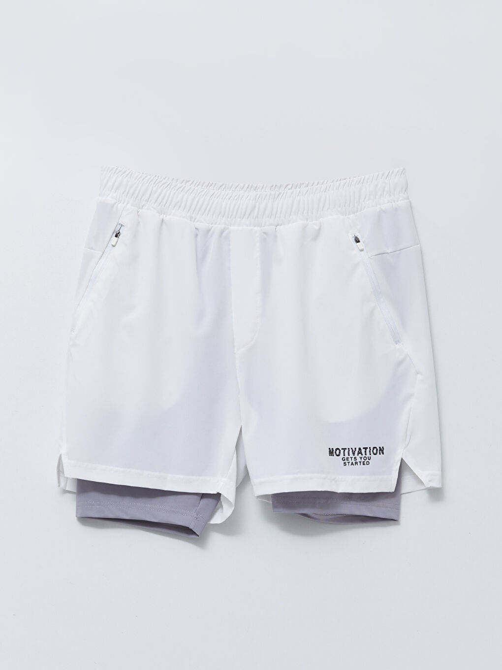 XSIDE ACTIVE Beyaz Standart Kalıp Baskılı Erkek Spor Taytlı Şort - 6