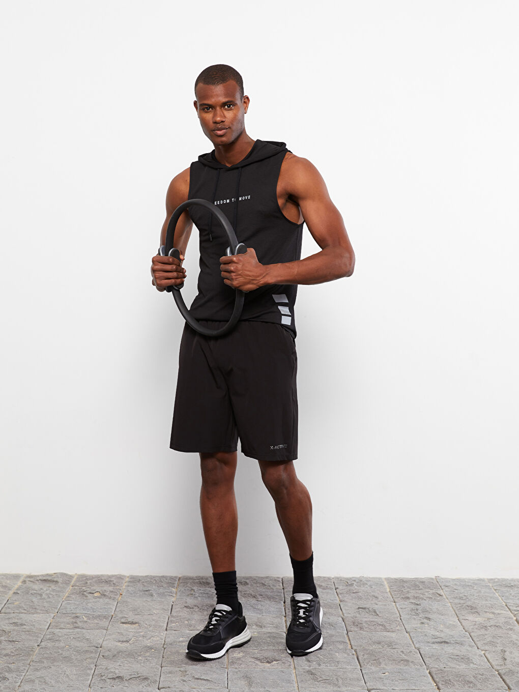 XSIDE ACTIVE Siyah Standart Kalıp Erkek Spor Şort