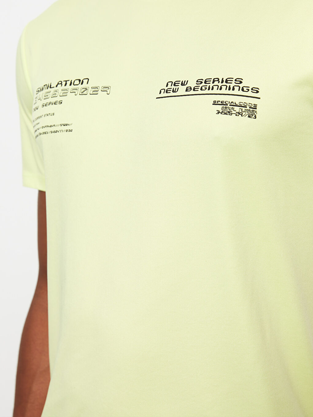 Yeşil Bisiklet Yaka Kısa Kollu Baskılı Erkek Tişört-3