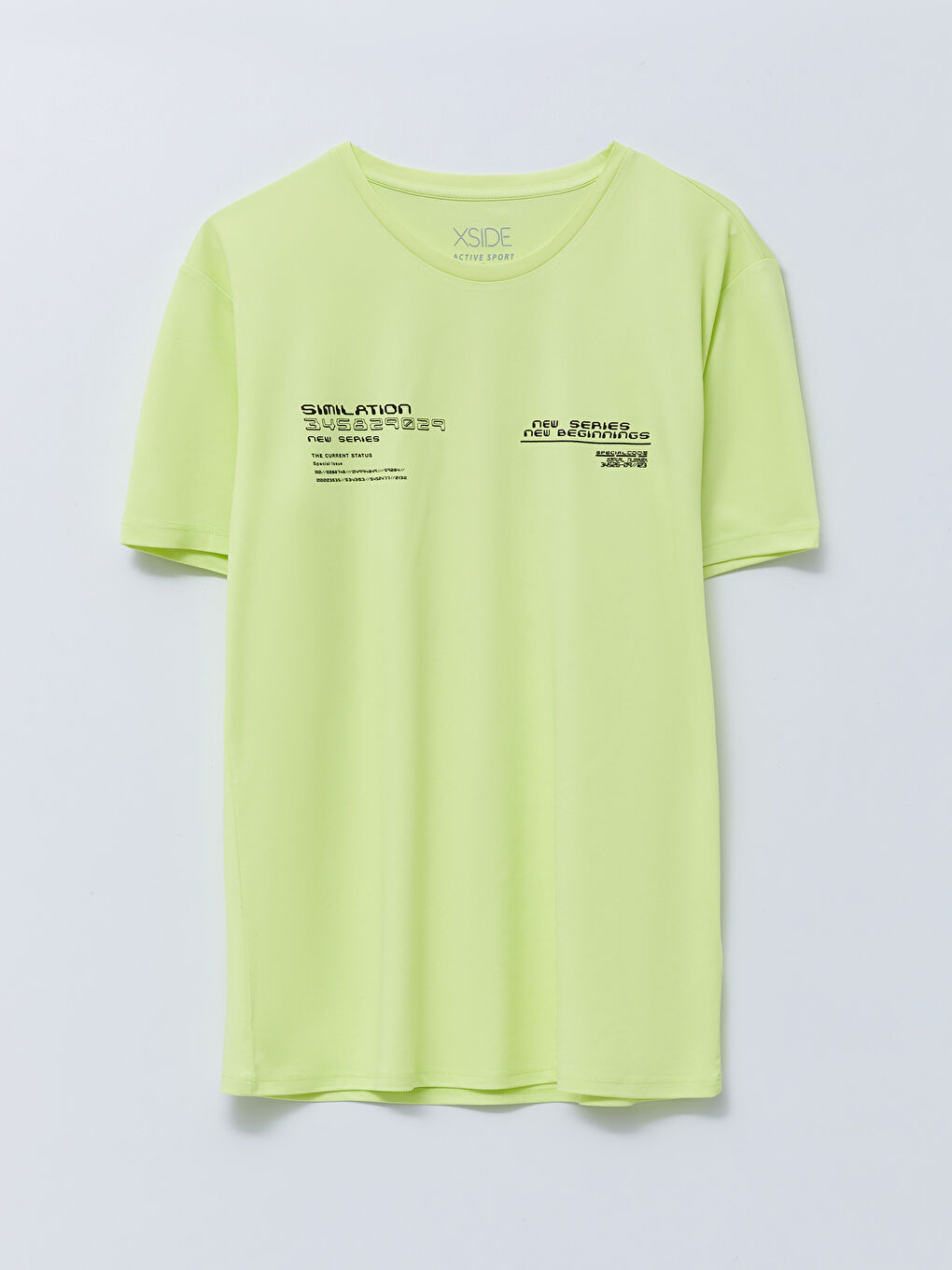 Yeşil Bisiklet Yaka Kısa Kollu Baskılı Erkek Tişört-5