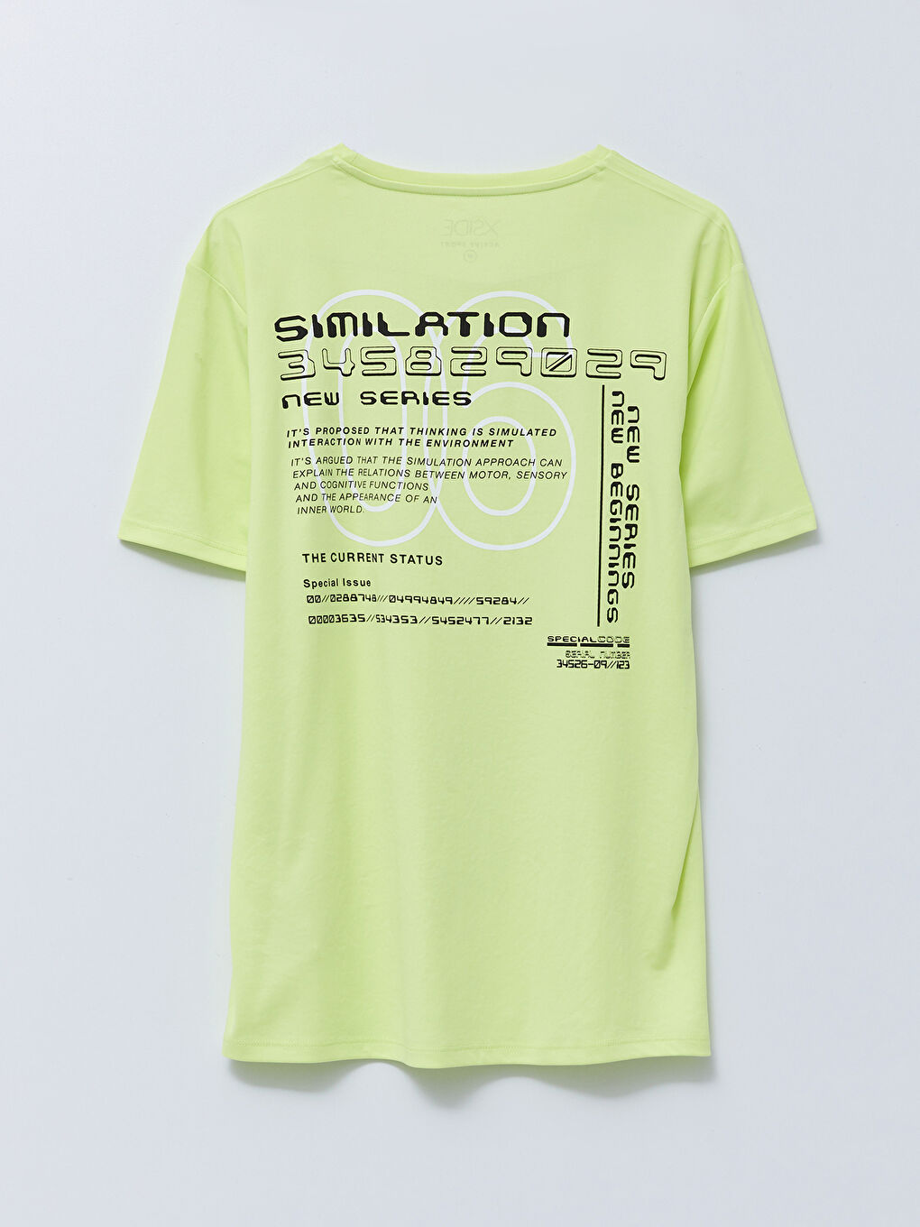 Yeşil Bisiklet Yaka Kısa Kollu Baskılı Erkek Tişört-6