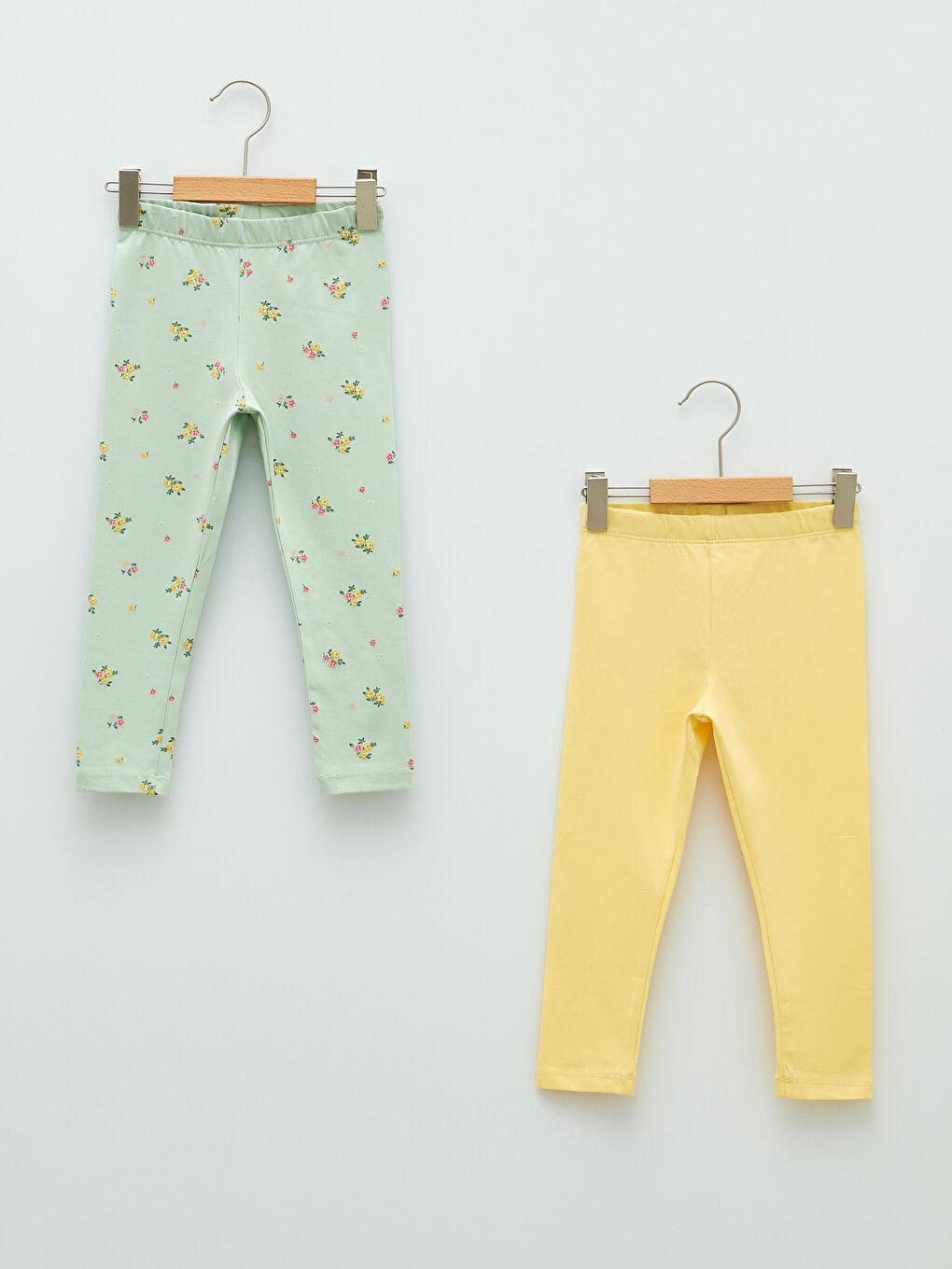 Elastic Waist Printed Cotton Baby Girl Tights 2-Pack