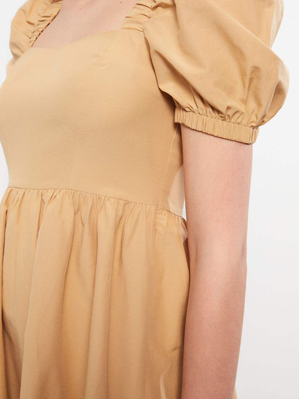 Square Collar Straight Short Sleeve Women's Dress -S2H680Z8-GGK