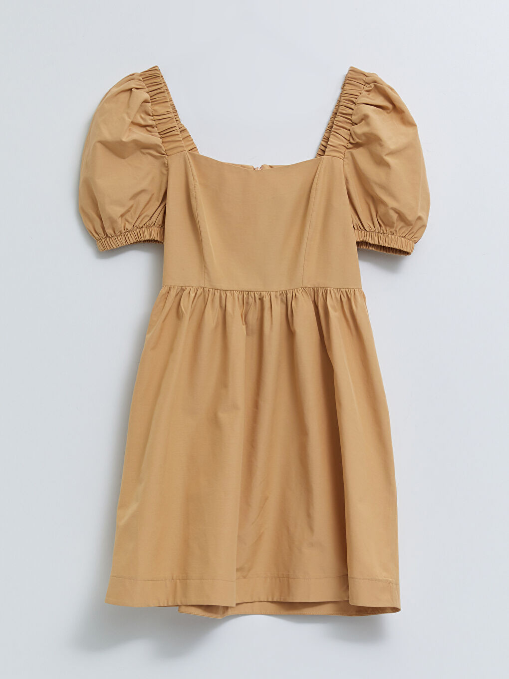 Square Collar Straight Short Sleeve Women's Dress -S2H680Z8-GGK