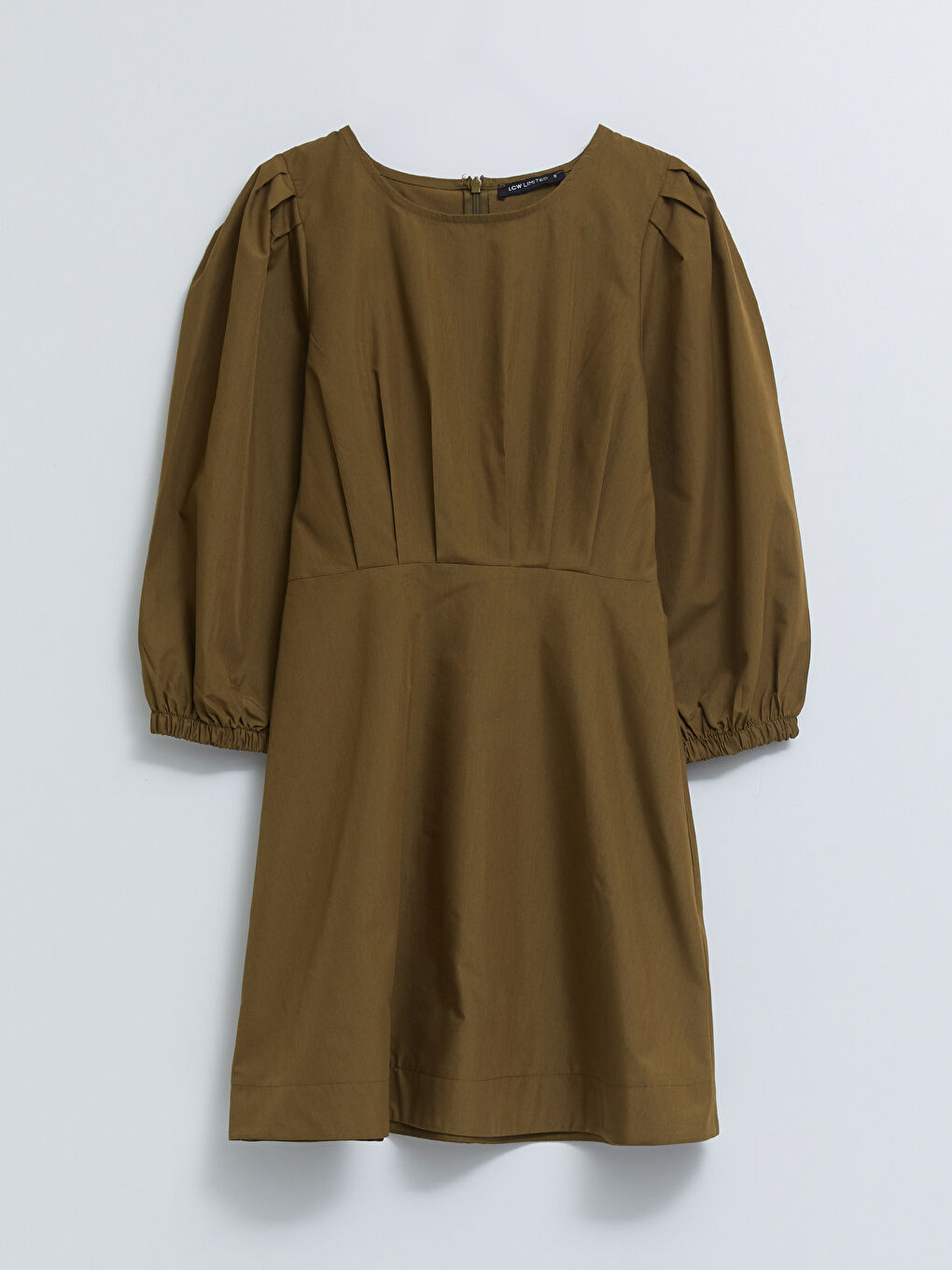 Women's Crew Neck Plain Dress-4
