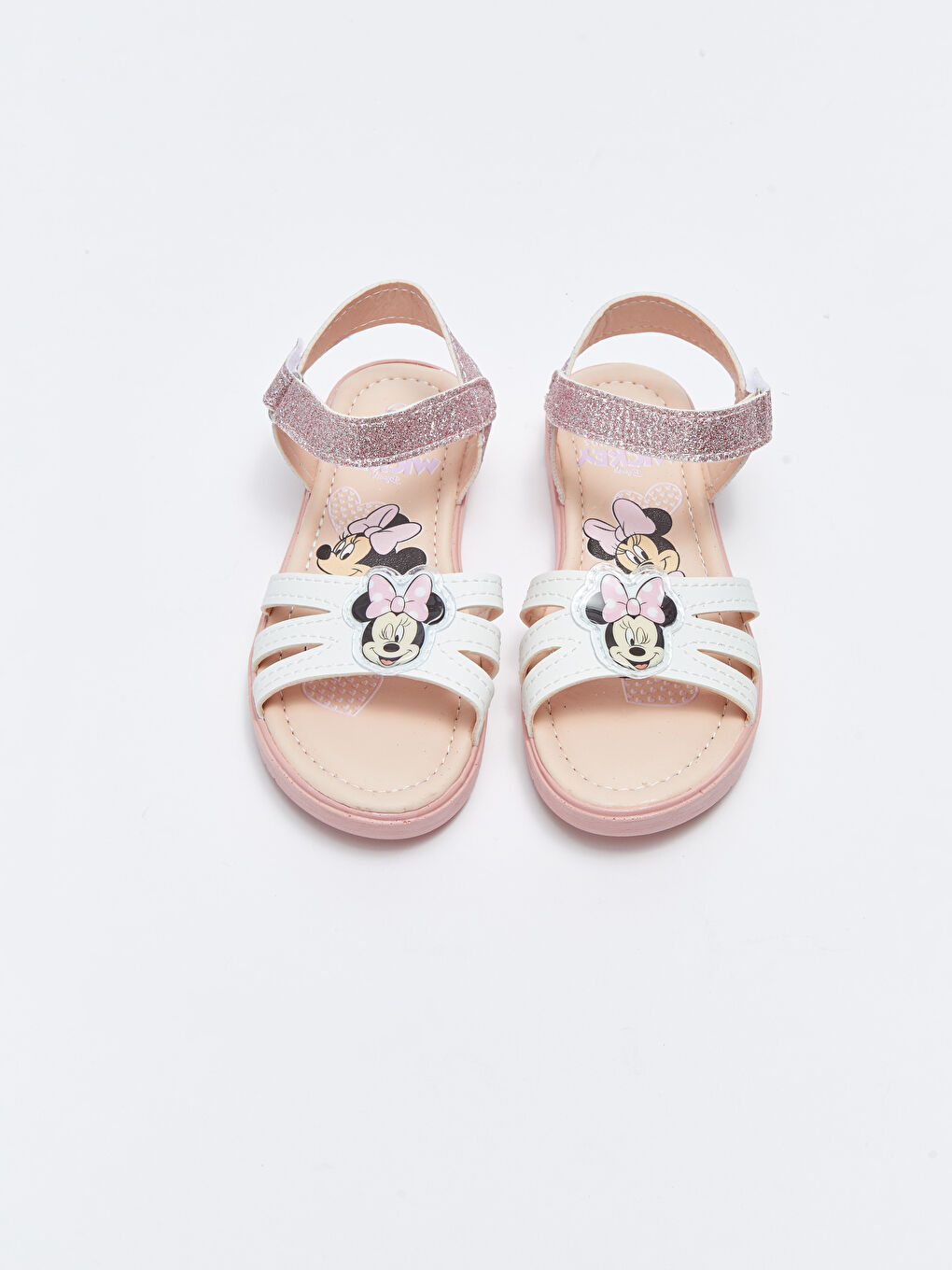 қыздарға арналған minnie mouse лицензияланған велкро сандалдар-2