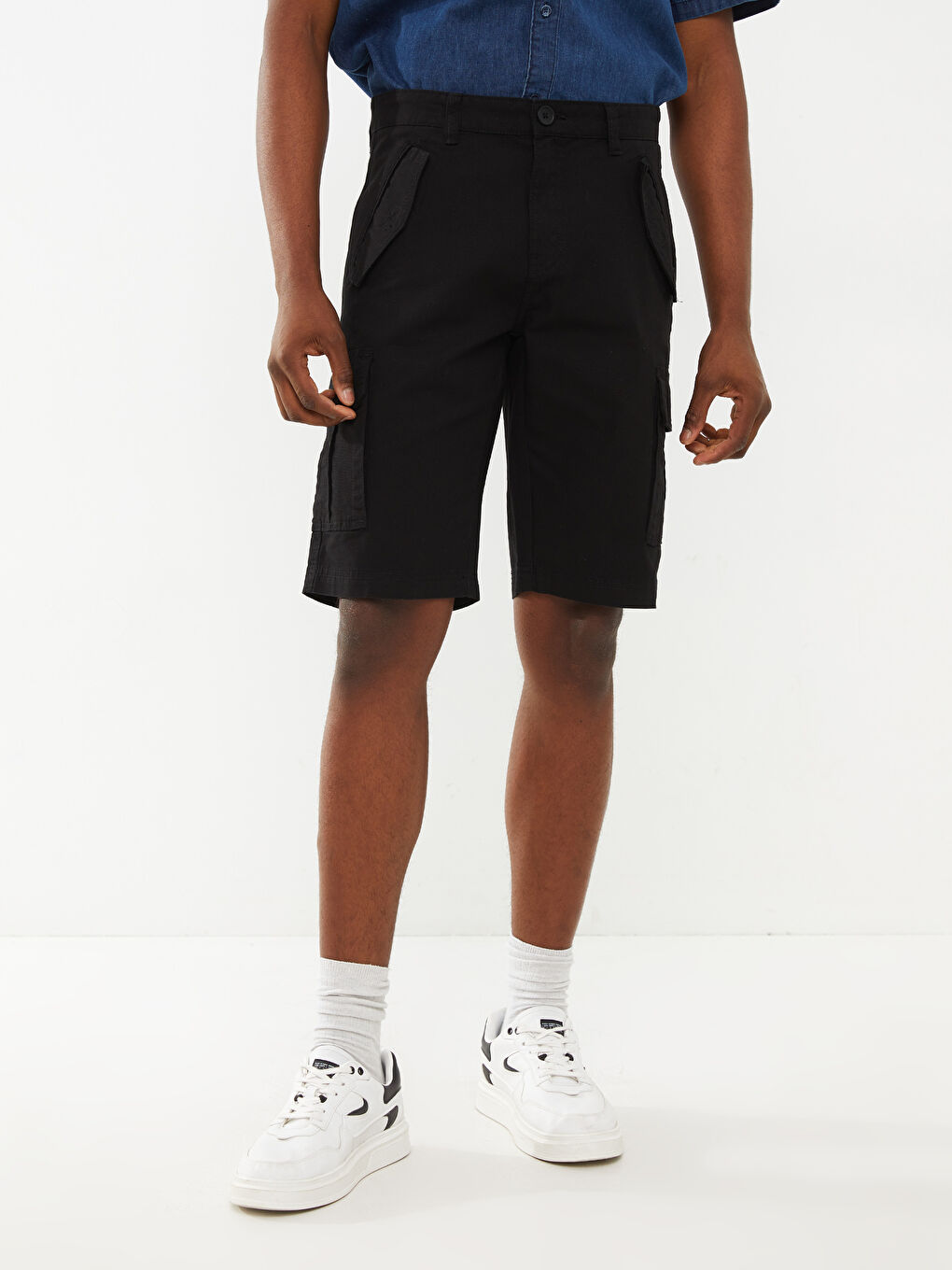 Short Cargo pour Hommes à Coupe Régulière-2