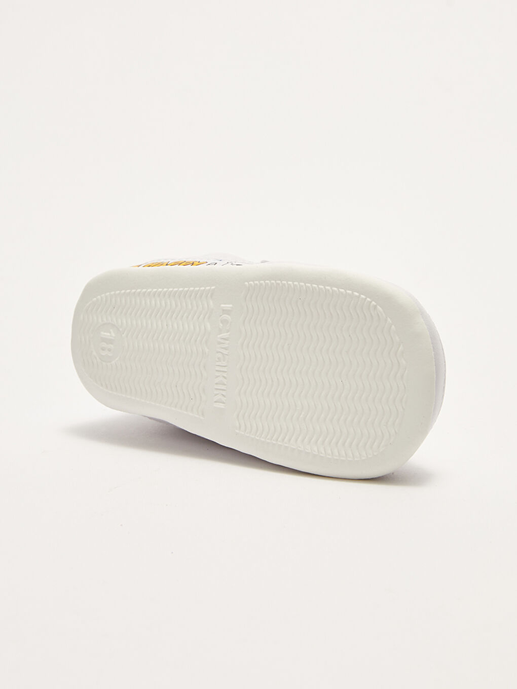 Beyaz Pamuk Astarlı Baskılı Cırt Cırtlı Erkek Bebek Yürüme Öncesi Ev Ayakkabısı-3