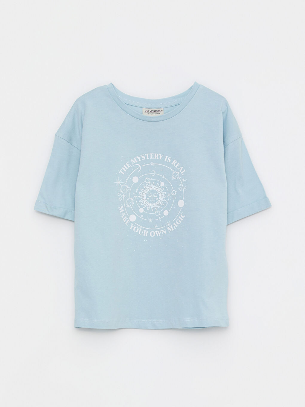 Crew Neck Printed Short Sleeve Cotton Girl T-shirt -S2H727Z4-G2E