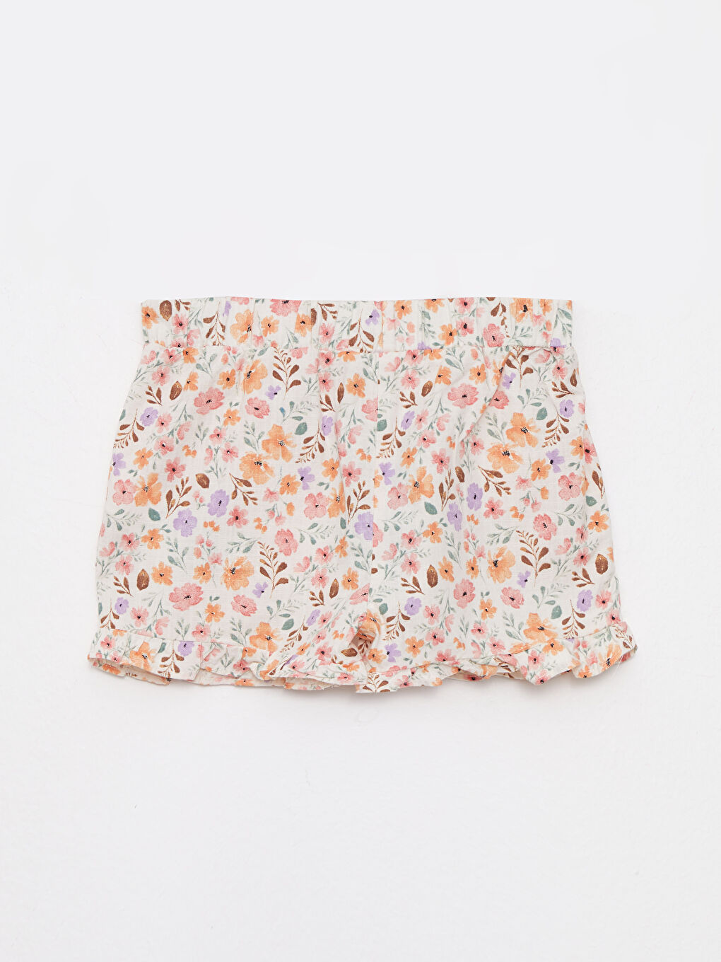 сәби қыздарға арналған принтті шолақ шалбар серпімді белдікпен-4