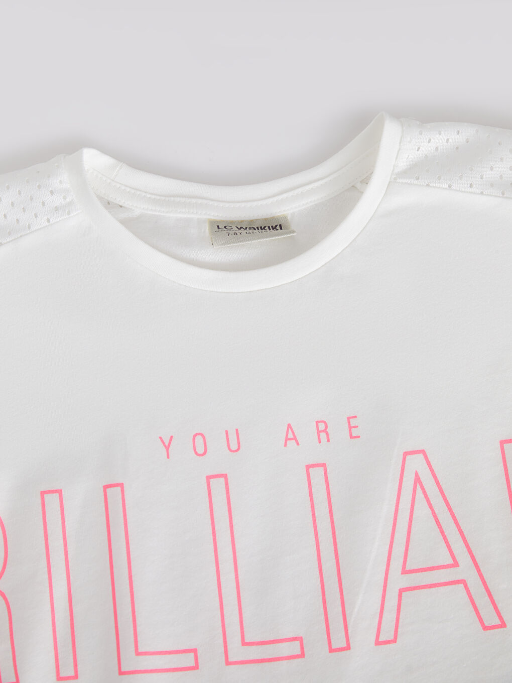 Crew Neck Printed Short Sleeve Girls' T-Shirt-2