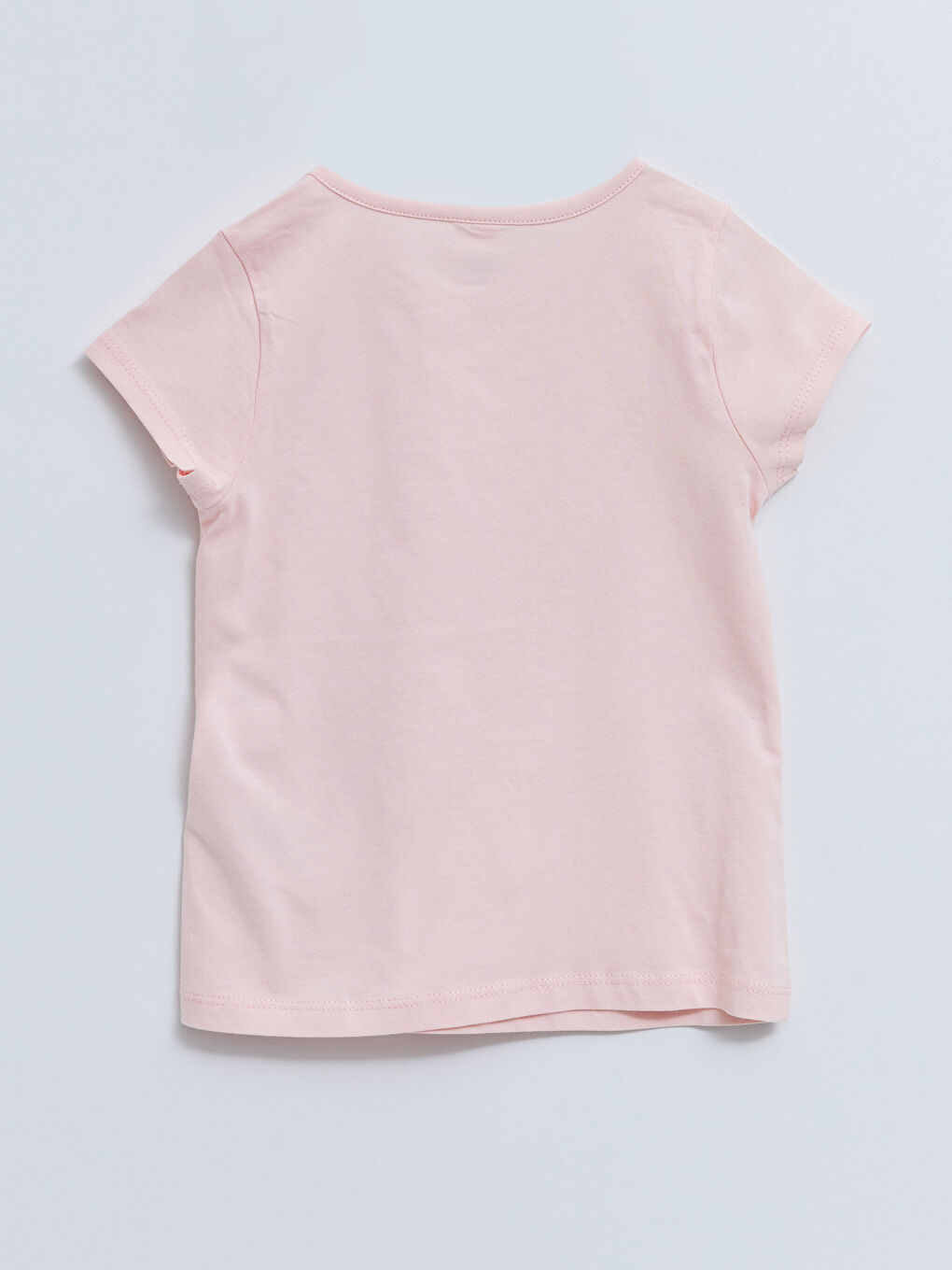 მრგვალი საყელო მოკლე სახელო ნაბეჭდი ბამბის გოგონას მაისური 2-შეკვრა-3