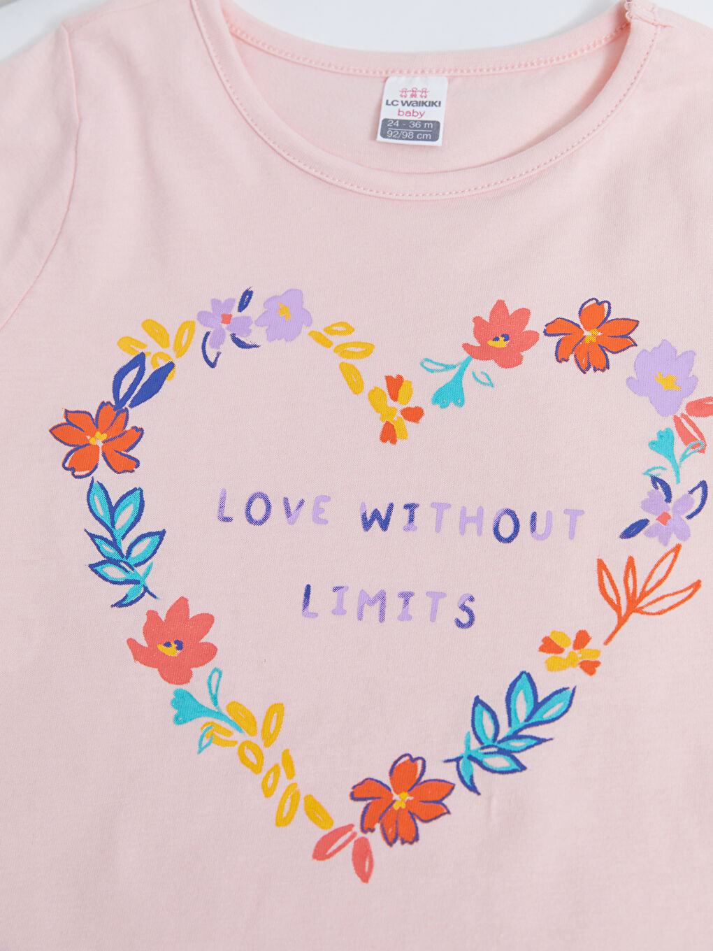 მრგვალი საყელო მოკლე სახელო ნაბეჭდი ბამბის გოგონას მაისური 2-შეკვრა-1