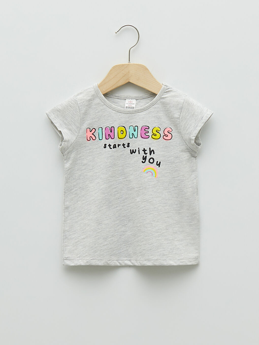 Crew Neck Short Sleeve Printed Baby Girl T-Shirt 2 Pieces-3