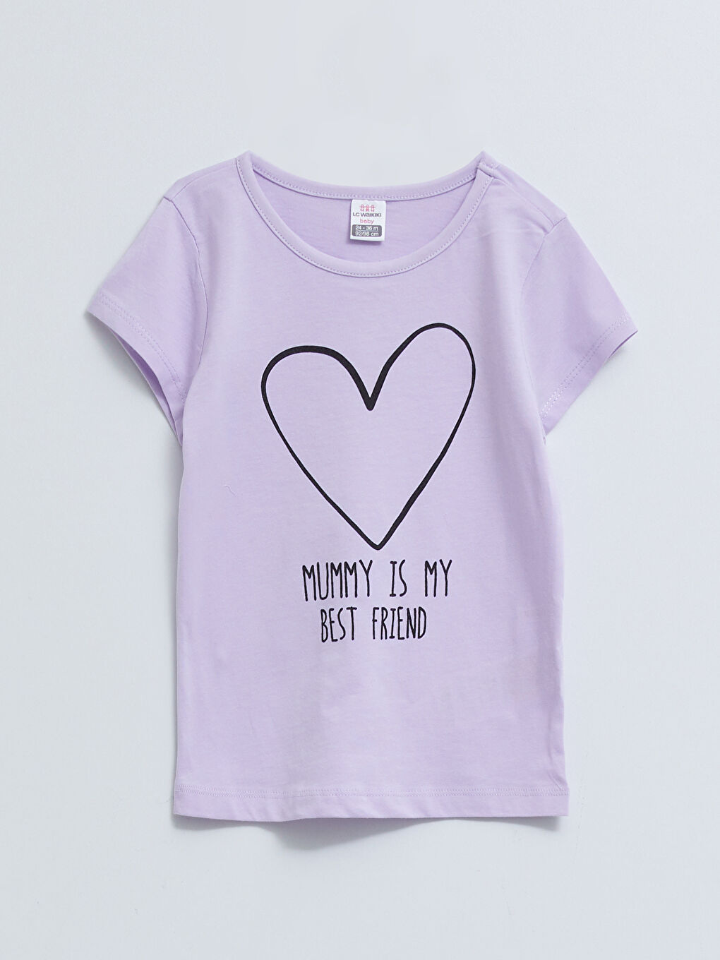 Crew Neck Short Sleeve Printed Cotton Baby Girl T-Shirt 2-Pack-1