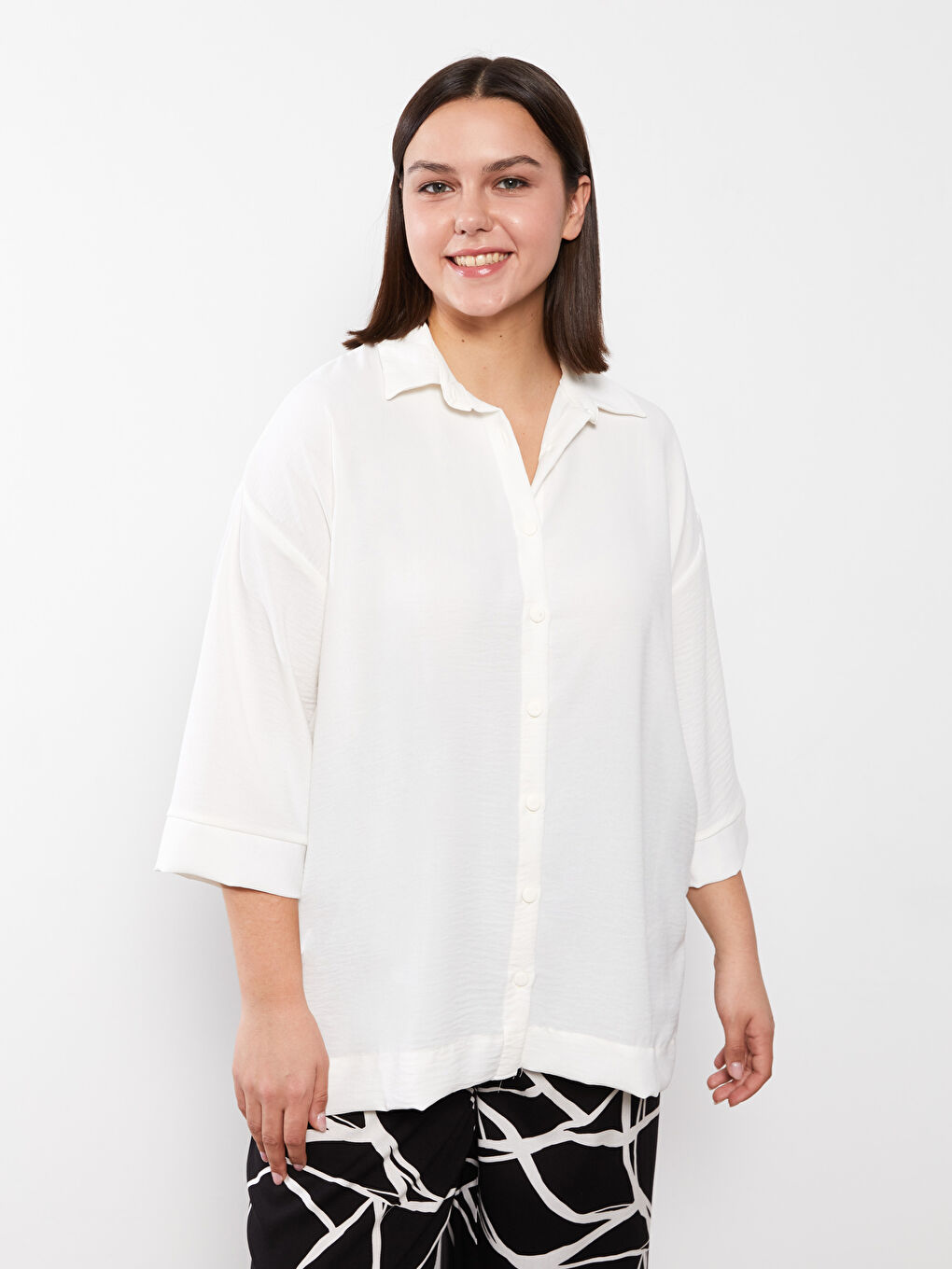 Women's Plus Size Plain Shirt-2