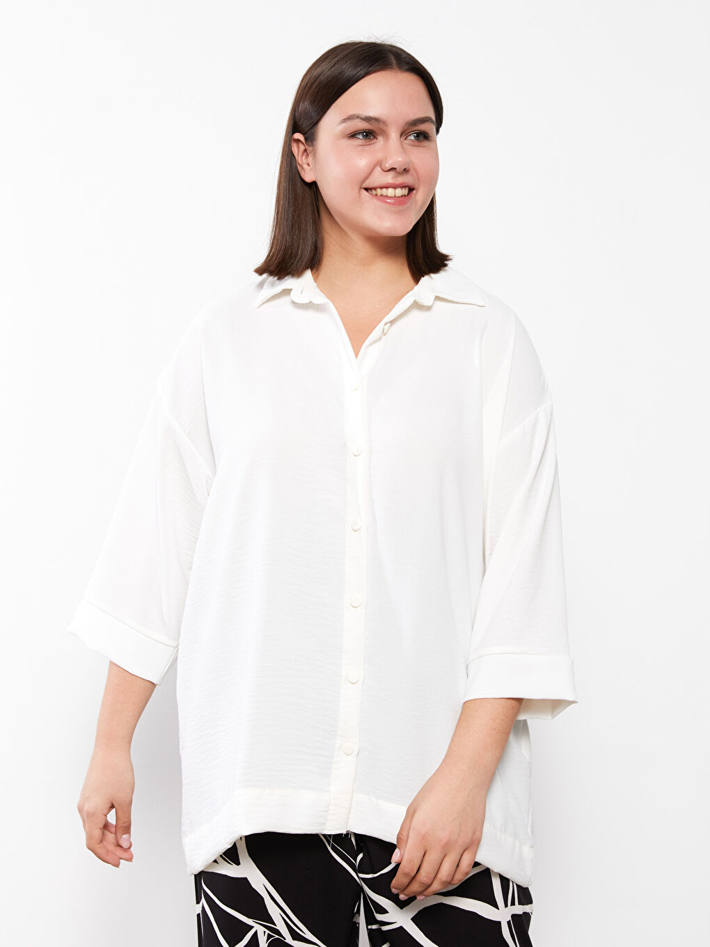 Women's Plus Size Plain Shirt-4