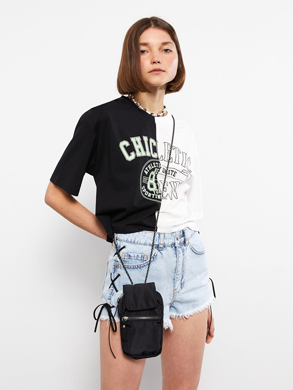 Siyah Kadın Düz Telefon Çantası-0