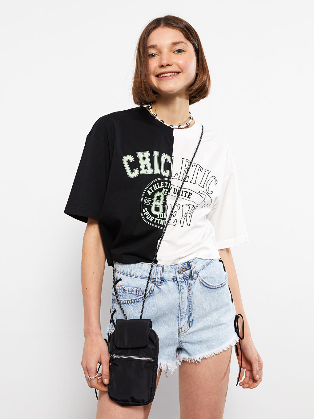 Siyah Kadın Düz Telefon Çantası-1