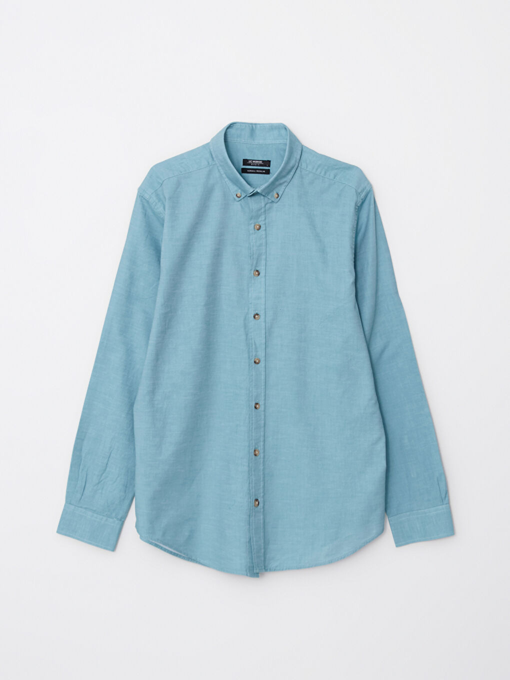 Chemise pour Hommes à Manches Longues en Gabardine Coupe Régulière-5